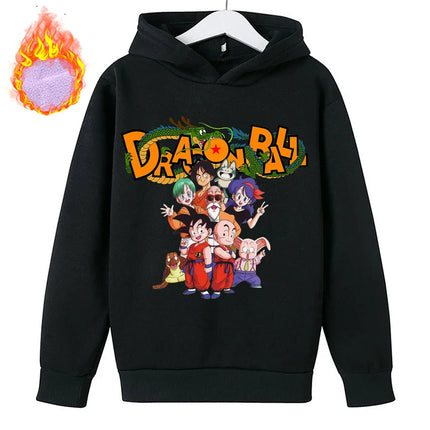 New Dragon Ball Z Hoodies Children's Goku Fleece Sweatshirt Y2k Trendy Plush Hoodie Anime Pattern Clothes Clothing for Boys Gift