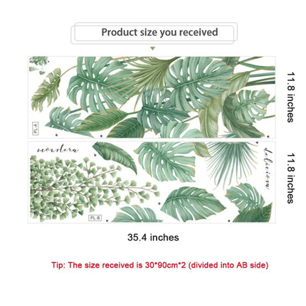 Tropical Monstera Leaf Plants Wall Art Sticker Nordic Wall Decals Vinyls Stickers for Living Room Bedroom Kitchen Home Decor