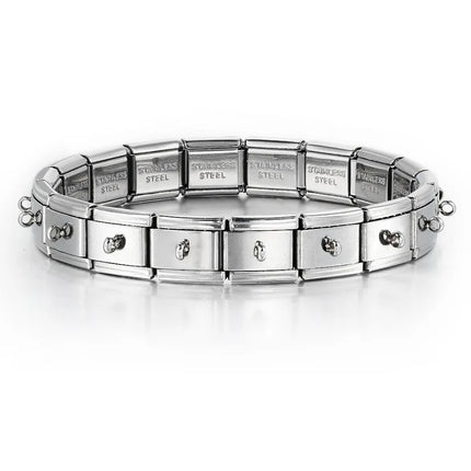 2025 Fashion Functional Elastic Bracelet Modular Bulk Italian Charms Links Fit Bracelet Stainless Steel Jewelry Wholesale