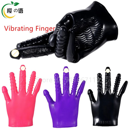 Upgrade Vibrating Gloves Dildo Fingering Masturbation Vagina Stimulator Breast Nipples Massage Sex Toys for Couples Adult Games