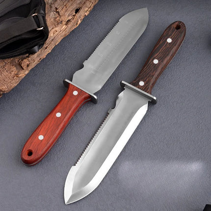 1Pc Professional Hori Hori Garden Knife with Sheath Protective Handguard Stainless Steel Blade for Weeding Digging Pruning