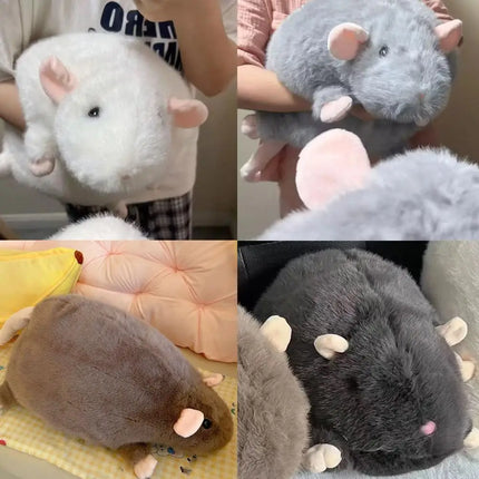 Cute 35/50cm Mouse Doll Cartoon Plush Flower Branch Rat Doll Soft Oversized Animal Figure Kid Gift Birthday Stuffed&Plush Animal