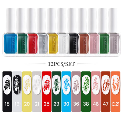 11ml Nail Stamping Polish Set Gold Silver Black White Nail Art Printing Varnish for Nail Stamp Plate Design Manicure Paint Oil