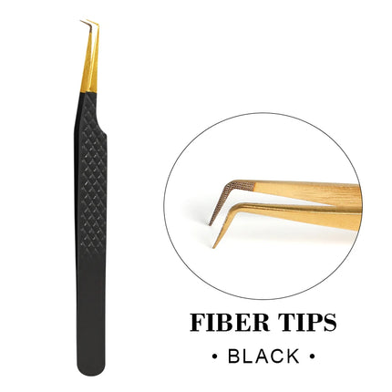 1pc Fiber Tip Tweezers Stainless Steel Straight Curved Nail Tools Volume Eyelash Accurate Tweezers Clip Set Makeup Tools