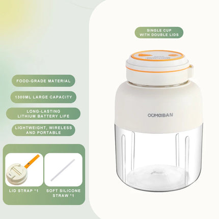 1300ml Wireless Juicer Cup 38-blade Rechargeable Juicer With Ice Crushing Portable Travel Juicer For Shake Fruits Vegetables