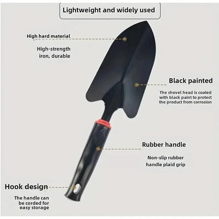 Ergonomic Metal Garden Trowel with Black Handle And Orange Trim - Ideal for Planting Flowers And Vegetables