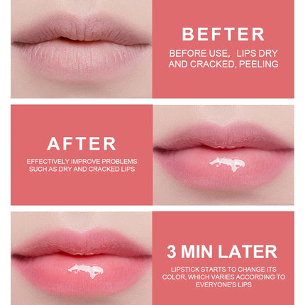 Dragon Ranee  3-Piece Set Thermochromic Moisturizing Lip Balm Hydrating Color-Changing Fruit Strawberry Colorless Pink Lipstick