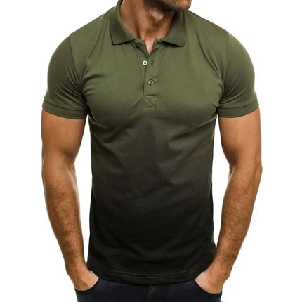 Summer Men's Polo Shirts CZ Ceska Zbrojovka Firearms Men's T-Shirts Short Sleeve Tees Gradient Color Mesh Cotton Lapel Tops S-5XL