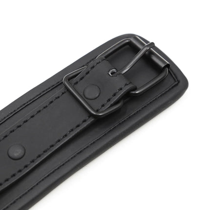 BDSM PU Leather Collar with Leash Padded Neck Restraint Slave Bondage Adult Sex Toy for Women Men Fetish Role Play Gear