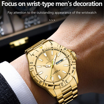 POEDAGAR Business Man Watch Waterproof Luminous Date Week Men Watch Sports Male Wristwatch Stainless Steel Men's Quartz Watches