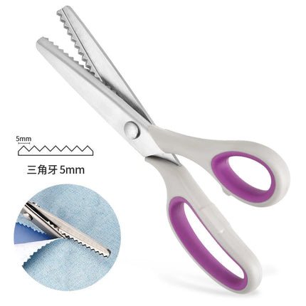 Professional Chisel Pinking Shears Stainless Steel Dressmaking Scissor Serrated Scalloped Sewing Tailor Zigzag Fabric Scissors