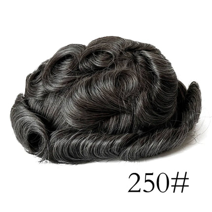 Undetectable Men Toupee All V Loop Super Thin Skin Hair Replacement System for Men Natural Hairline Wig