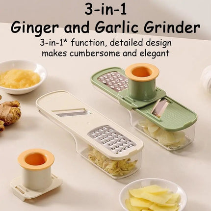 3-in-1 Multifunctional Ginger Garlic Grinder Home Kitchen Slicer All Grinder Potato Shred Cutter Utensil For Kitchen 2025 New