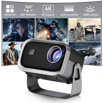 Salange Portable Smart Projector Android11 5G Wifi6 Bluetooth5.2 Mini Beamer Home Cinema Theater Outdoor TV 4K Movie Projector