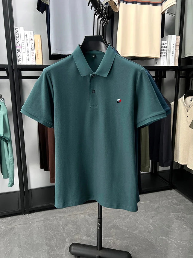 100% cotton high-quality brand short sleeve polo shirt men's new trend embroidery summer breathable comfort casual lapel T-shirt