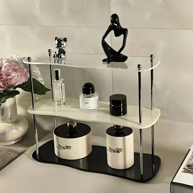 2-3Layers Acrylic Desktop Storage Rack Water Cup Perfume Bathroom Table Top Cosmetics Storage Jewelry Display Frame Organizer