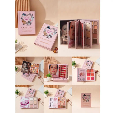 5-Layer Folding Eyeshadow Palette Book Shaped Portable Eye Shadow Palette Easy Apply Long-Lasting Makeup Palette Book Blush