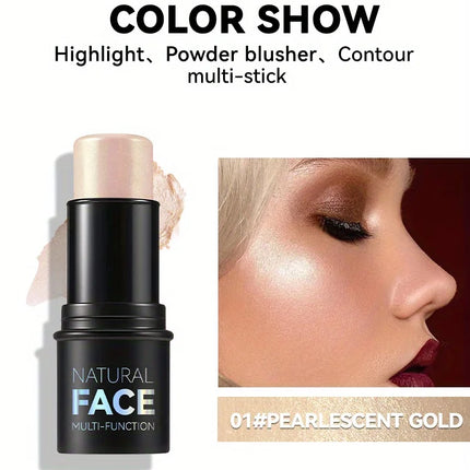 Cream Contour Sticks,Shades with Highlighter & Bronzer & Blush, Non-greasy and Water-resistant Face Contouring Pen