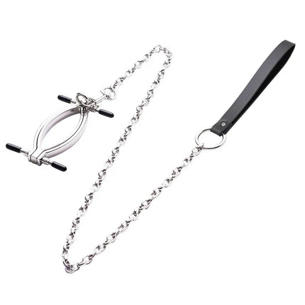 Labia Spreader Strap with Clamp Clip Onto Clitoris Spread Pussy Open Vagina Stimulator BDSM Bondage Nipple Sucker Sex Toys Slave