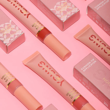 YOUNG VISION  6 color Liquid Water Brightening Lip Color Plush Brush Head Squeezing Lip Color Moisturizing  Lip Glaze