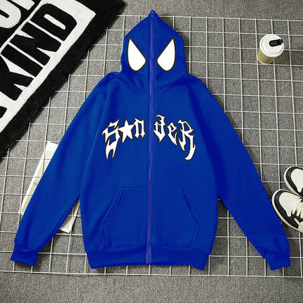 European and American Halloween Personalized Men's and Women's Sweatshirts and HoodiesY2KCouple Large Size Spider-Manzip hoodie