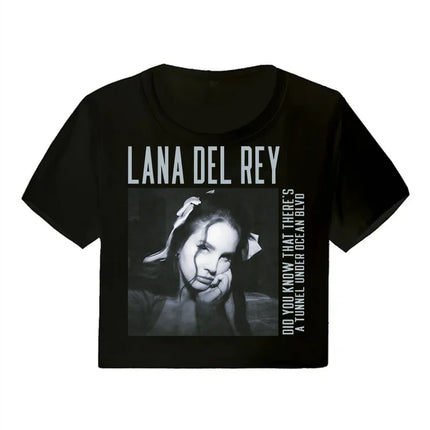 Crop Top Lana Del Rey Ldr Sailing Graphics T Shirt Cropped Harajuku Women Vintage Short-Sleeve T-Shirt Streetwear Female Tshirt