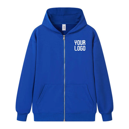 New Fashion Men's and Women's Zipper Hoodie for Spring and Autumn/Winter Casual Hoodie Sportswear Men's Top Solid Color Hoodie M