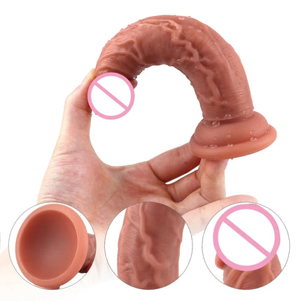 Realistic Big Glans Dildo Soft Silicone Huge Dick Strong Man Penis with Suction Cup Anal Vaginal Masturbators Sex Cock Adult 18+