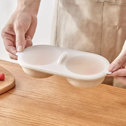 New Creative Egg Poacher Food Grade Pans Double Cup Egg Boiler Steam Microwave Oven Set Kitchen Cooking Tools kitchen tools