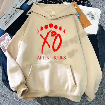 Singer The Weeknd Pattern Print Men's Sweatshirt Autumn and Winter Street Leisure Fitness Jogging Sports Adult Hooded Pullover