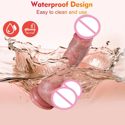 Realistic Soft Silicone Heating Telescopic Vibrator Dildo Masturbation Suction Cup Anal Plug Vaginal Massager Sex Toys for Women