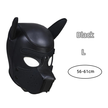 XL New Increase Large Size Puppy Cosplay Neoprene Fetish Hood Dog Mask Sex Toys with Detachable Nose for Couples Bdsm Bondage
