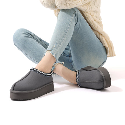 Comwarm Winter Fuzzy Women's Slippers Fluffy Warm Outdoor Slides High Quality Cotton Shoes Platform Plush Lining Women Slippers