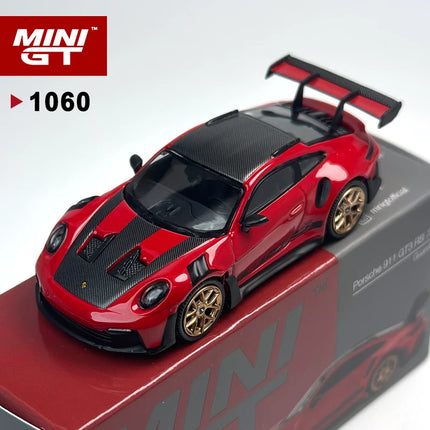 MINIGT 1:64 Porsche 911 (992) GT3 RS Weissach Package Guards Red Alloy Car Model 1060