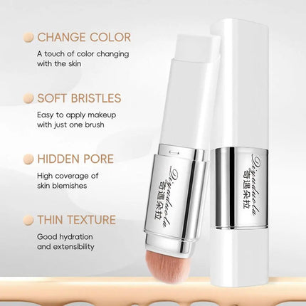QIYUDUOLA 2in1 Color Changing Foundation Stick 13g LongLasting Concealer Pore Minimizing Lightweight Hydrating For Natural Look