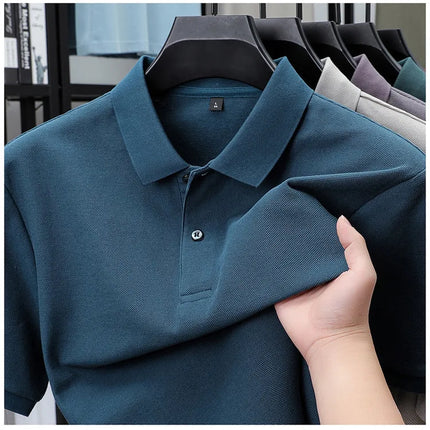 Men's 100% Cotton Polo Shirt - Summer Casual Breathable Tee, 19 Colors, Ideal for Golf and Sports, Business Casual, Silk-Like Finish