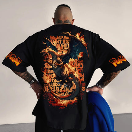 Summer Anime Pokémon Cosplay T-Shirt Cotton Short Sleeve Tops Casual Loose Retro T-Shirt Men Women Family Matching Outfits Tops