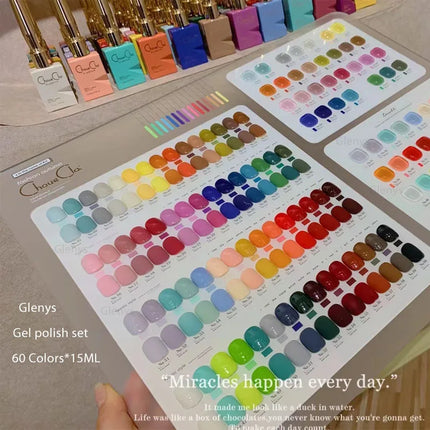 Glenys 96 color spring and summer nail polish gel nail salon wholesale gel nail polish set immersion ultraviolet LED gel varnish