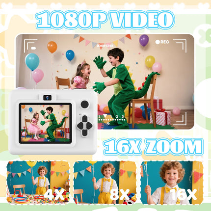 Kids Digital Camera with Mini Printer 2.8inch HD Video Portable Thermal Instant Photo Print Children Photography Toy Gift