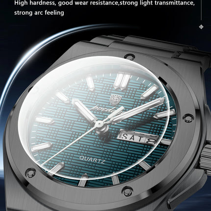 POEDAGAR Original Men Clock Quartz Date Week Luxury Man Wristwatch Waterproof Luminous Stainless Steel Sport Men's Watches Reloj