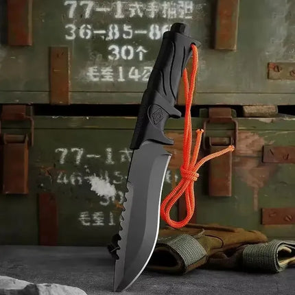 Outdoor High hardness straight knife, fixed blade EDC convenient jacket, multi-purpose camping cutter and survival knife