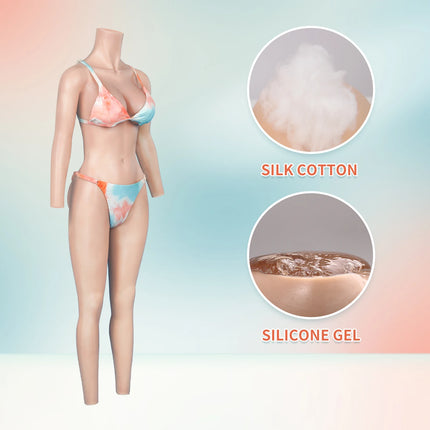 KUMIHO C Cup Full Silicon Bodysuit Silicone Bodysuit Crossdresser Breast Form Transgender Cosplay Artificial Vagina for Men