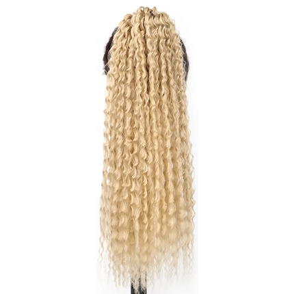 Brazilian Curls Synthetic Crochet Braiding Hair Curly Ponytail with Hair Tie 20 Inch Ombre Synthetic Crochet Braiding Fiber Hair