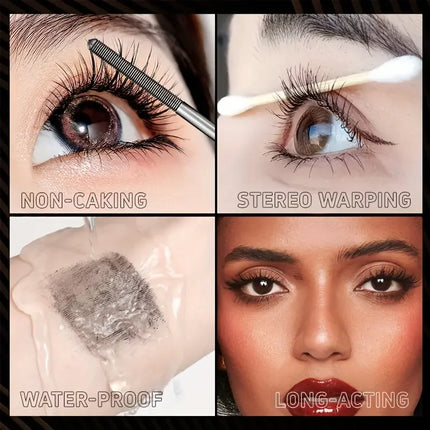 Steel Tube Mascara-Special Spiral Brush,Waterproof LongLasting Silk Fiber Mascara,keep Each Eyelash Curled for aLong Time Makeup