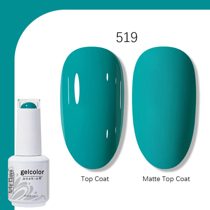 Arte Clavo Solid Color Gel Nail Polish 15ml Soak Off UV LED Gel Semi-Permanent Glitter Polish For Manicure Nail Art Salon Gel