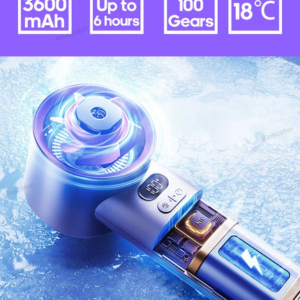 KINSCOTER Portable Handheld Turbo Fan 100 Wind Speeds Adjustable Mini Personal Fan Battery Operated Electric Eyelash Fan