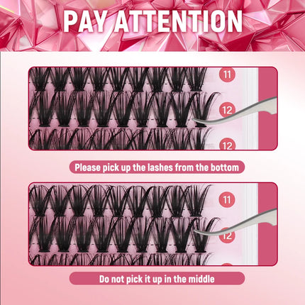 Fadvan DIY 280 Cluster Lashes Natural C/D Curl Individual Mink Eyelashes Makeup Supplies at home