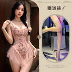 Average size / Pink nightdress + white mesh socks