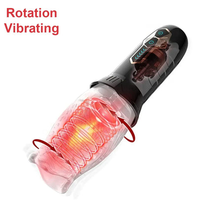 Automatic Male Masturbator Telescopic Rotation Vibrating Man Masturbation Cup Simulation Blowjob Piston Adult Sex Toy for Men