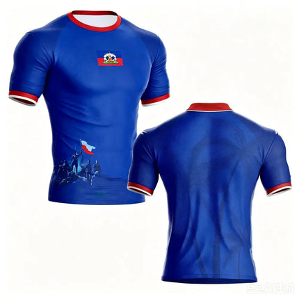 2026 New Haiti Football T-Shirt, Sports Casual Haitian Jersey, Flag Printed Short Sleeve for Men & Women, Ideal Gift
